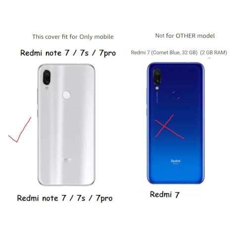 Image of COVERBLACK Soft Rubber Silicon Clear Back Cover Compatible Model for MI Redmi Note 7 - Transparent