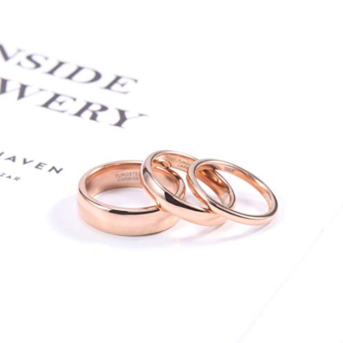 Trumium 2Mm Women Tungsten Rose Gold Wedding Band Ring Thin Plain High Polish Comfort Fit Size 6 #TOP3
