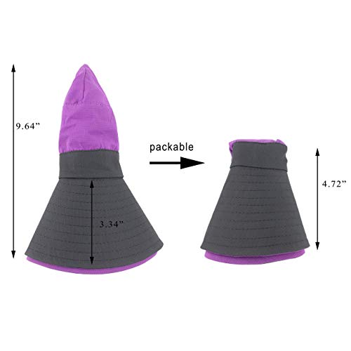 Muryobao Women's Sun Hat Outdoor UV Protection Foldable Mesh Bucket Hat Wide Brim Summer Beach Fishing Cap Purple - Thumbnail 7