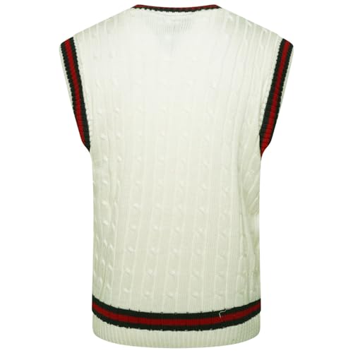 VEARZ® Adults Mens Sleeveless V Neck Cricket Jumper, Plain Cable Knitted Unisex Classic Business Office Casual Tank Top, Sports Sweater Tops Plus Size UK S-2XL - Image 6