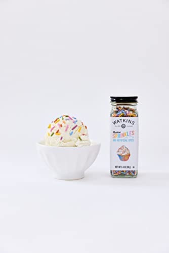 Watkins Rainbow Decorating Sprinkles, No Artificial Dyes, Kosher, 3.4 Ounce Jar, 1-Pack #TOP4
