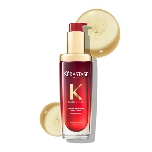 Kérastase Elixir Ultime Hair Oil-In-Serum | 2X Shinier Hair | 96H Anti-Frizz Action | Infused with French Camellia, Marula & Wild Camellia Oils