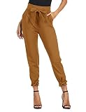 GRACE KARIN Pantalon Femme avec Bow-Knot Slim Casual élastique Carotte Crayon Toute Saison Taille Haute Cuivre XL CL903-20