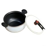 EffiFish Emaillierter Schnellkochtopf, 8 l, großes Fassungsvermögen, weiß, für das Kochen zu Hause, mit Doppelohr-Design, für Suppen- und Eintopfzubereitung (Silberweiß)