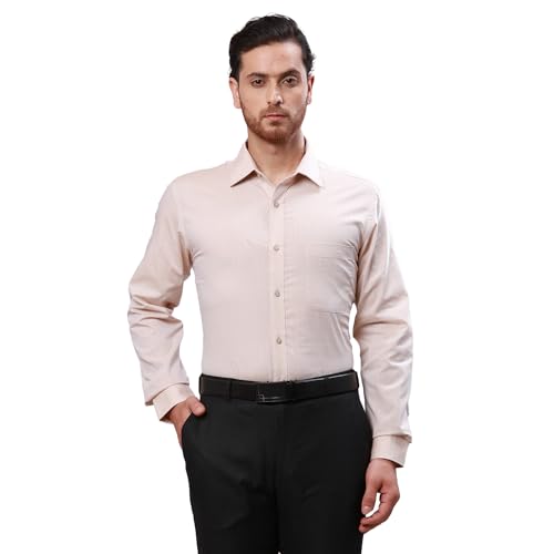 Image of Raymond Men's Pure Cotton Structure Pattern Slim Fit Semi Cutaway Collar Full Sleeve Formal Shirt
