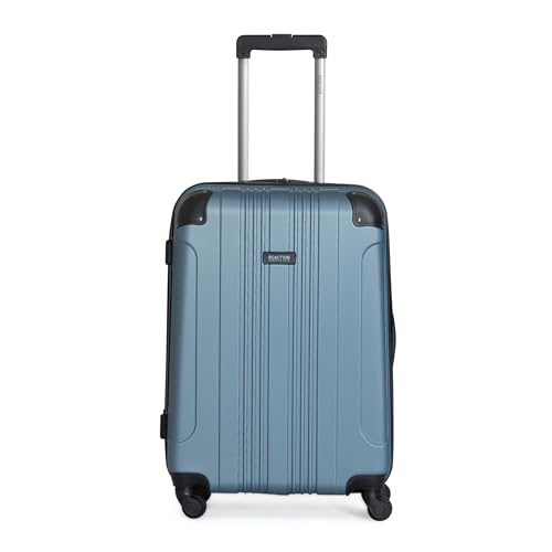 Kenneth Cole REACTION Out of Bounds Lightweight Hardshell 4-Wheel Spinner Luggage, Granite Blue, 24-Inch Checked