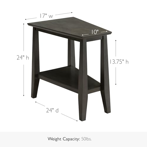 Image of Leick Home Delton Wedge End Table, 17 inch, Smoke Gray