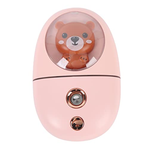 Mini Rociador de Niebla Facial para Animales, Vibración Ultrasónica, 35ml, Tanque de Agua Grande, Recargable por USB, Humectante Multiusos (Rosado)
