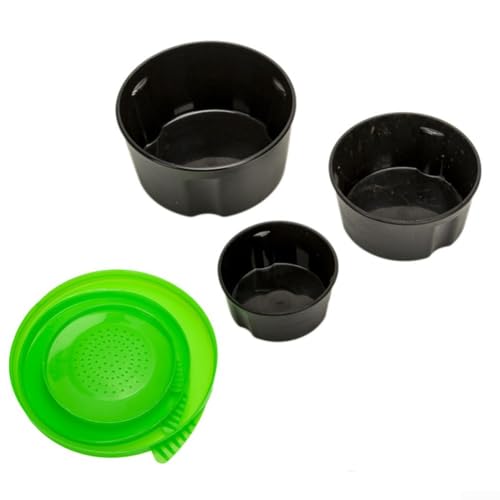 Lot de 3 boîtes de rangement pour vers de terre de pêche en polypropylène (vert)