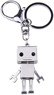 ARFUKA Keyring Cute Creative Robot Model Keychain Alloy Metal Key Chain Keyring, Christmas/Birthday Gift for Men and Women Silver