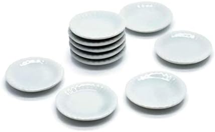 10 White Cearmic Plate Dish Bowl Dollhouse Miniatures Food Kitchen No 47 by Cool Price image 4