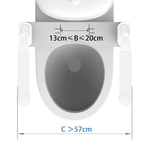 Miniatura 3 de Heuffe Marco De Seguridad Plegable Para Inodoro - Apoyabrazos Fijos Con Soporte Estable, Montaje Súper Sencillo Para Ancianos Discapacitados