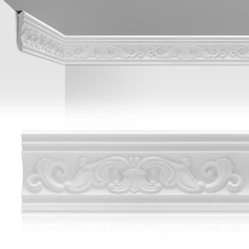 Marsui 4 Pcs Ceiling Crown Molding Trim 4-1/2 Inch Face