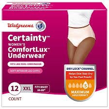 Certainty Women's Underwear, Maximum Absorbency XXL, 12ea