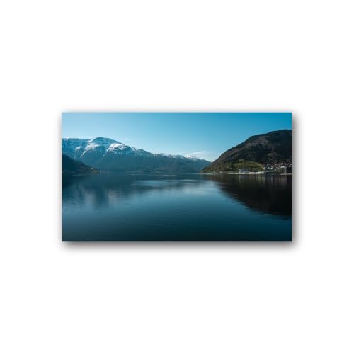 Tableau sur toile artistique de montagnes enneigées grand format