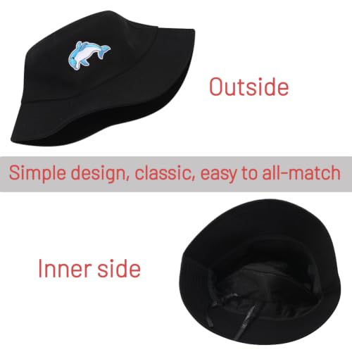 Image of Cotton Bucket Hat for Women Men Summer Travel Sun Beach Bucket Cap, Unisex Outdoor Fisherman Hat