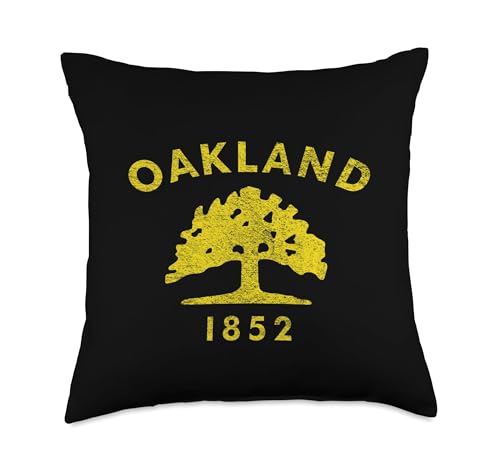 Oakland City Flag Oak Tree Bay Area Throw Pillow