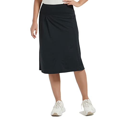 NOOYME 28" Skorts for Women with 3 Pockets Modest Knee Length Athletic Midi Skirts3