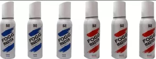 FOGG MASTER OAK BLUE PACK OG 3 + MASTER AGAR RED PACK OF 3 Deodorant Spray - For Men & Women (600 g, Pack of 6)