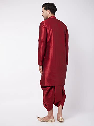 Image of VASTRAMAY Men's Silk Blend Printed Kurta And Dhoti Set Vasmk001Ndtmother