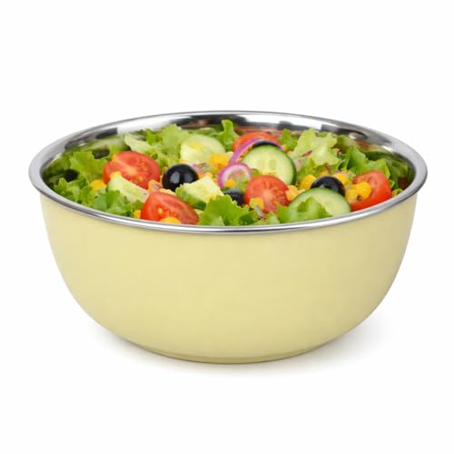 Image of Zaib Stainless Steel Microsafe Bowl (350ml, 12cm) - Insulated Double Wall Serving Dish for Soup, Snacks, Desserts & Festive Treats - Microwave Safe Outside, Steel Inside (Olive Green)