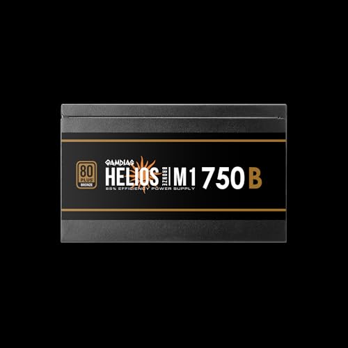 Image of GAMDIAS Helios M1 750B Power Supply Unit, 750W 80 Plus Bronze, Non-Modular, ATX 12V V2.4, Support C6 /C7 Power State, 120mm Hydraulic Bearing Fan, Flat Black Cables - 3 Year Warranty