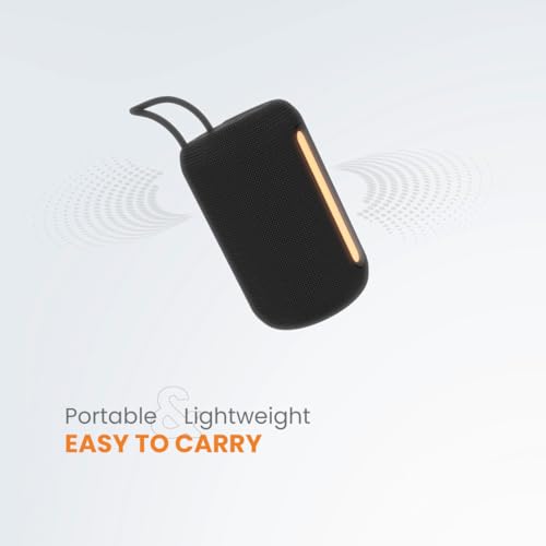 Image of JUST CORSECA Sushi Shine 10W Bluetooth Speaker | V5.3 | FM, LED Light, USB, TF, TWS | 800mAh Battery | 6-Hour Playtime | 10m Range (Black)
