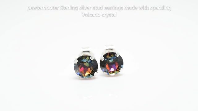 pewterhooter 925 Sterling Silver Handmade Stud Earrings