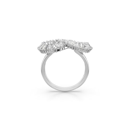 Swarovski Anello Cocktail Hyperbola, Infinito, Bianco, Placcato Rodio - 3