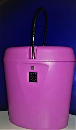 Portable Indoor/Outdoor Lock Box Safe -travel safe for Beaches, Pools, Water parks, Malls and Outdoor Camping activities to store away your valuables with 3-digit Combination key lock. (Pink)