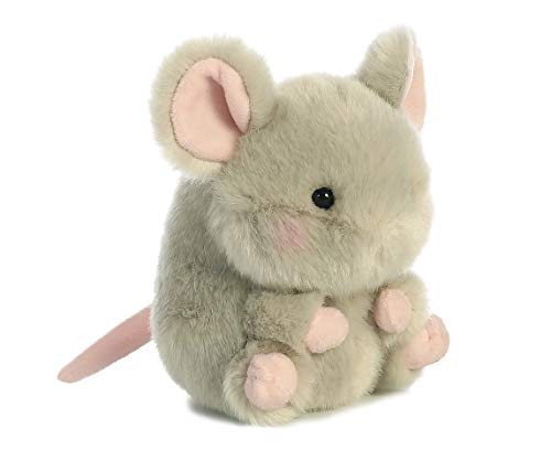 Aurora® Round Rolly Pet™ Frisk Mouse™ Stuffed Animal - Adorable Companions - On-The-Go Fun - Gray 5 Inches #TOP2