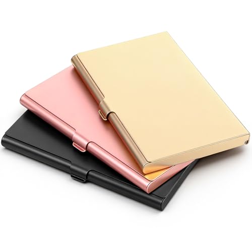Thinp 3 Pcs Metal Business Card Holder, Slim Business Card