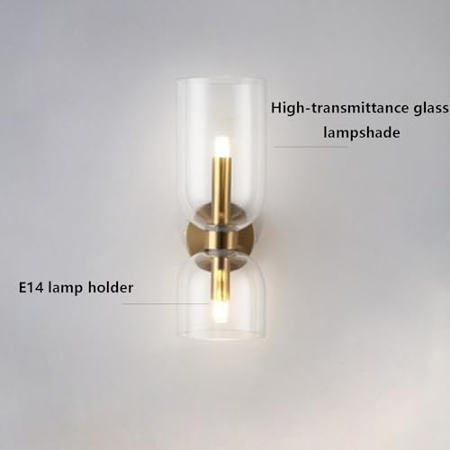 Apliques de pared modernos E14 lámpara interior decorativa de cristal transparente 2