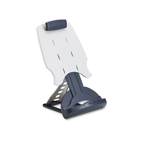 Insight Adjustable Desktop Copyholder, Plastic, Holds 50 Sheets, Dark Blue/Gray #TOP8