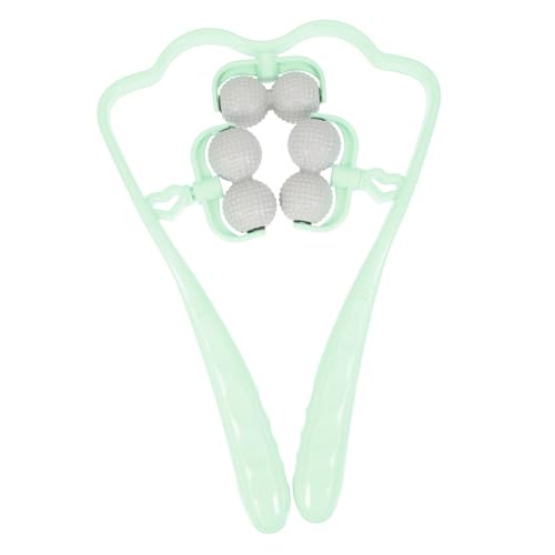 IWOWHERO Massaggiatore Cervicale Portatile Rullo a 6 Sfere Verde, Massaggiatore Manuale per Collo e Spalle, Strumento per Massaggio Domestico Manici Flessibili per Sollievo da Tensioni