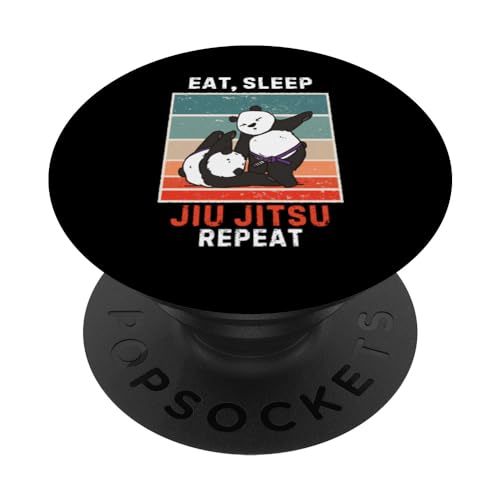 Retro Panda Eat, Sleep Jiu Jitsu Repeat Vintage Jiu Jitsu PopSockets Swappable PopGrip