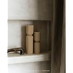 LAWA Hourglass Pillar Candle - Large Beautiful Handmade Pillar Scented Soy Wax Candle Elegant Bubble Aesthetic Candle Housewarming Gift Home Room Shelf Decor Idea Sandstone (Set of 2) - Image 4