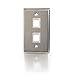 C2G 41013 Composite Video and RCA Stereo Audio Pass Through Single Gang Wall Plate, Brushed Aluminum - TAA Compliant