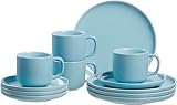 Service bestehend aus: 4 Kaffeetassen (240 ml), 4 Untertassen (15 cm Ø), 4 Teller (19 cm Ø)
