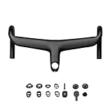 Rennrad-Carbon-Drop-Bar, Interne Kabelführung, 127 Mm Drop, 75 Mm Reach, Mit Spacer(400x110mm)