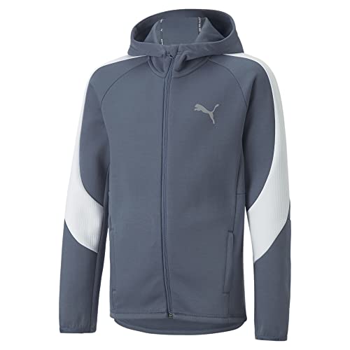 PUMA Unisex Jackets Blouson à Fermeture zippée intégrale EVOSTRIPE Enfant et Adolescent 128 Evening Sky Gray