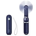 JISULIFE Ventilatore Portatile, Mini 3 In 1 con Batteria Ricaricabile, Ventilatore Tascabile Personale per Viaggi, Rsterni, Power Bank USB, Torcia Elettrica, Regali Ideali Essenziali - Blu