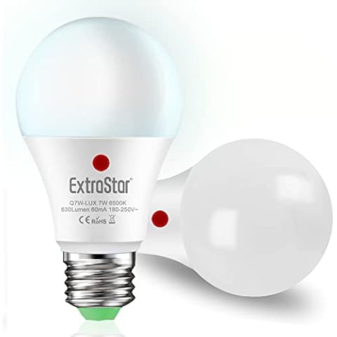 EXTRASTAR Bombilla LED Sensor de Luz Auto E27 7W Cover