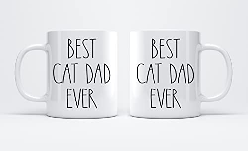 Best Cat Dad Ever Coffee Mug - Gifts For Christmas - Cat Dad Birthday Gifts Coffee Mug - Father's Day/Mother's Day - Family Coffee Mug For Birthday Present For The Best Cat Dad Ever Mug 11Oz #TOP1