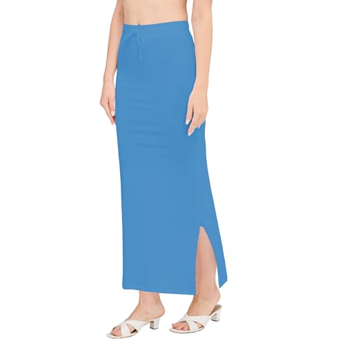 Image of DESI GIRL Cotton Lycra Stretchable Saree Shapewear Petticoat with Drawstring for Women | Fishcut Saree Petticoat with Side Slit for Easy Movement | Saree Shaper | Long inskirt