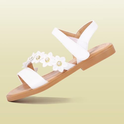Image of PANDANINJIA Girls Sandals Open Toe Summer Flats Dress Shoes