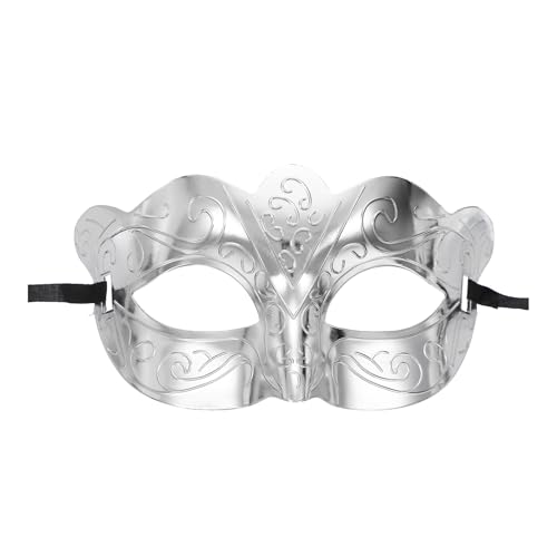 Masque de bal masqué homme argenté idéal pour costume Halloween
