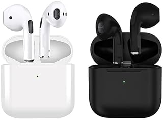 King Wireless Bluetooth 5.0 Earbuds Earphones 22Hours Playback with Wireless Charging Case Built in Mic Headset Premium Sound with Deep Bass for Running Sport for iPhone/Android (Black)