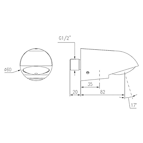 Vandalismussicherer Duschkopf Brausekopf Kopfbrause- Wandmontage- massive Ausführung- Messing verchromt- Anti- Kalk Düsen- öffentlicher Bereich- wassersparend-2