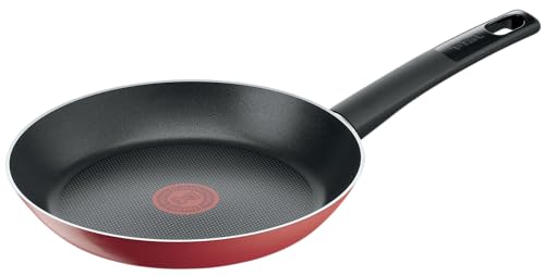 La Mejor Recopilación de Sarten tfal los mejores 10. 47 T-fal Sartén Simply Titanium de 24 cm cuenta con un antiadherente reforzado con partículas de titanio, indicador Thermo-Signal y base difusora, rojo, B5740483